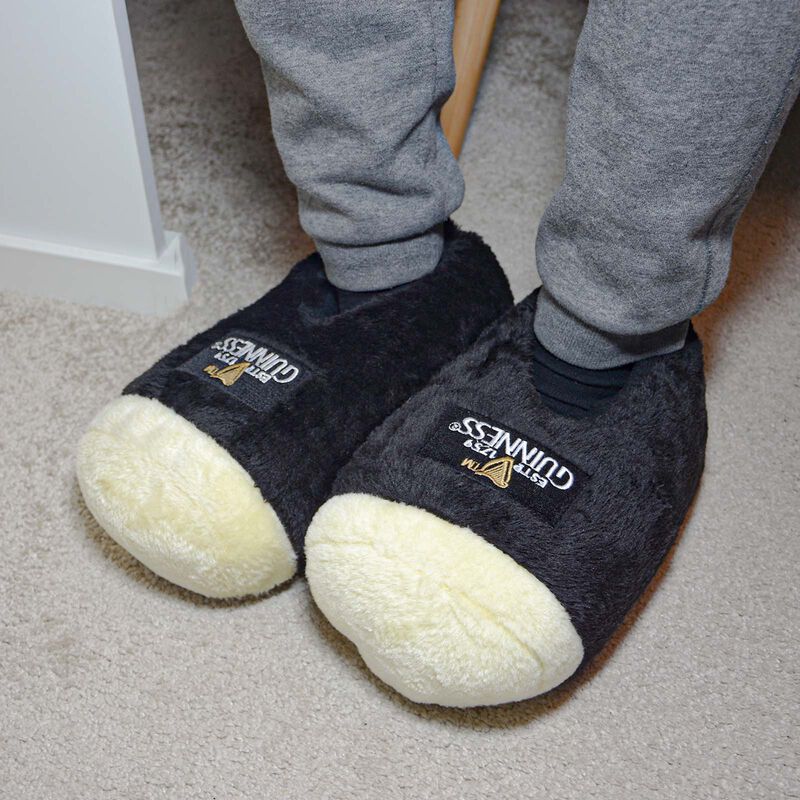 Guinness Black Giant Pint Slippers With Signature Emblem