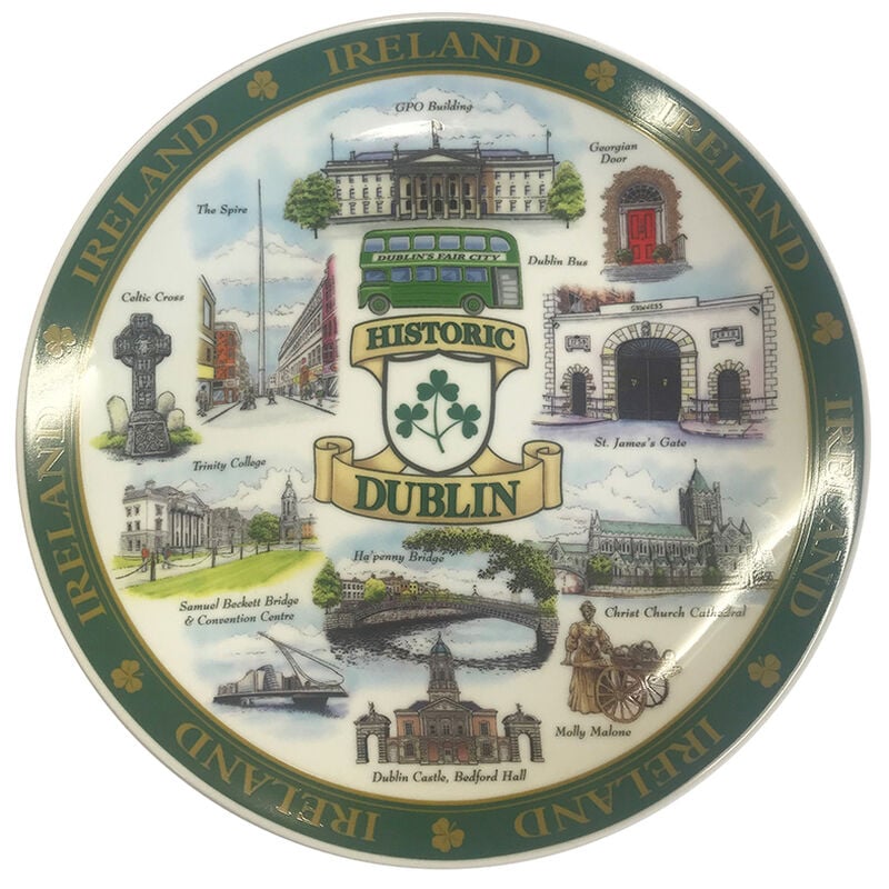 Dublin Designed Ceramic 20Cm Plate Of Famous And Historic Landmarks