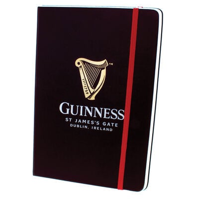 Guinness Livery Notebook With Harp Design And Red Elastic Strap