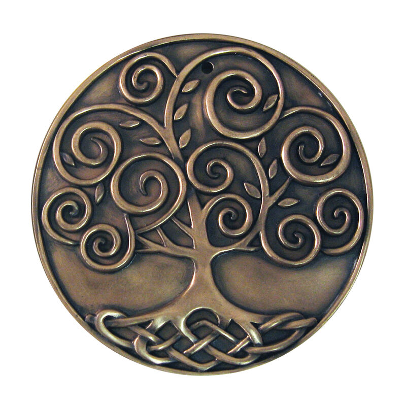 Bronze Plated Wall Plaque With Tree Of Life Design 15cm X 15cm