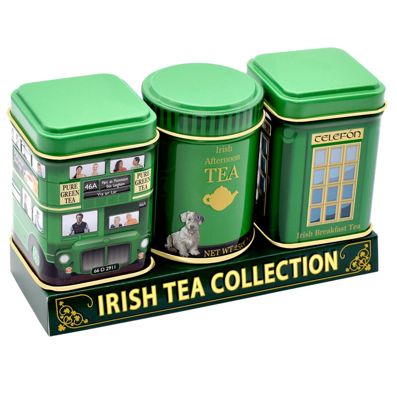 Green Irish Model Design Set Of 3 Tea Tins