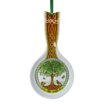 New Bone China Spoon Rest With The Celtic Tree Of Life Design  22Cm