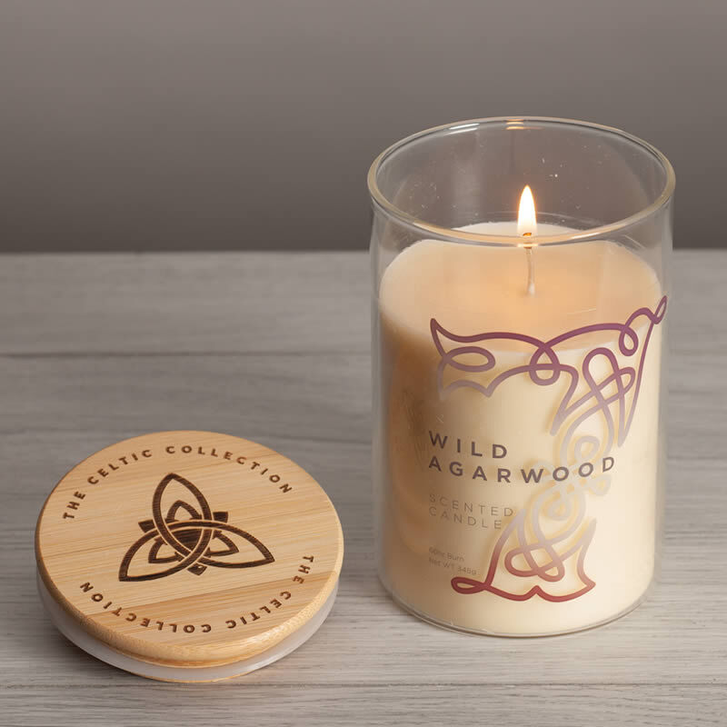 Celtic Collection Wild Agarwood Scented Candle In A Glass Container