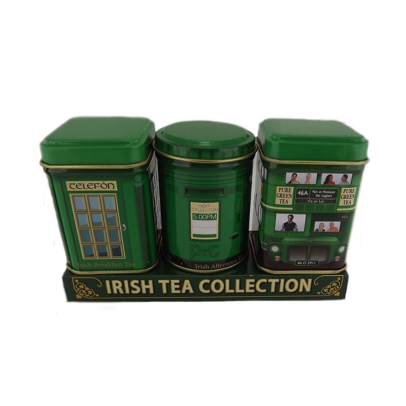 Green Irish Model Design Set Of 3 Tea Tins