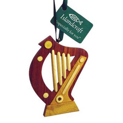 Irish Wooden Harp Hanging Decoration