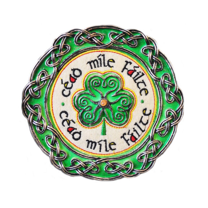 Celtic Threads Hand Painted Wall Plaque Cead Mile Failte