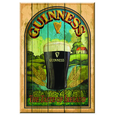 Nostalgic Guinness Wooden Sign With Taste Of Ireland And Pint Design