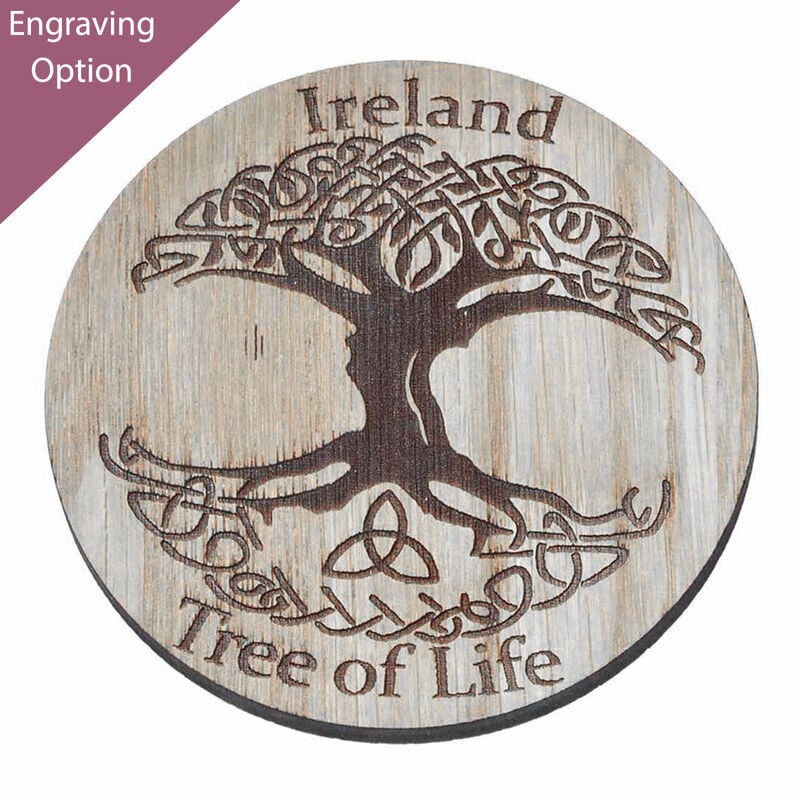 Irish Wooden Designed Coaster With Celtic Ireland Tree Of Life Design