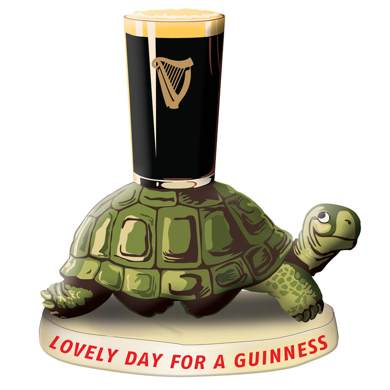 Official Guinness Resin Figurine With Tortoise And Pint Glass Design