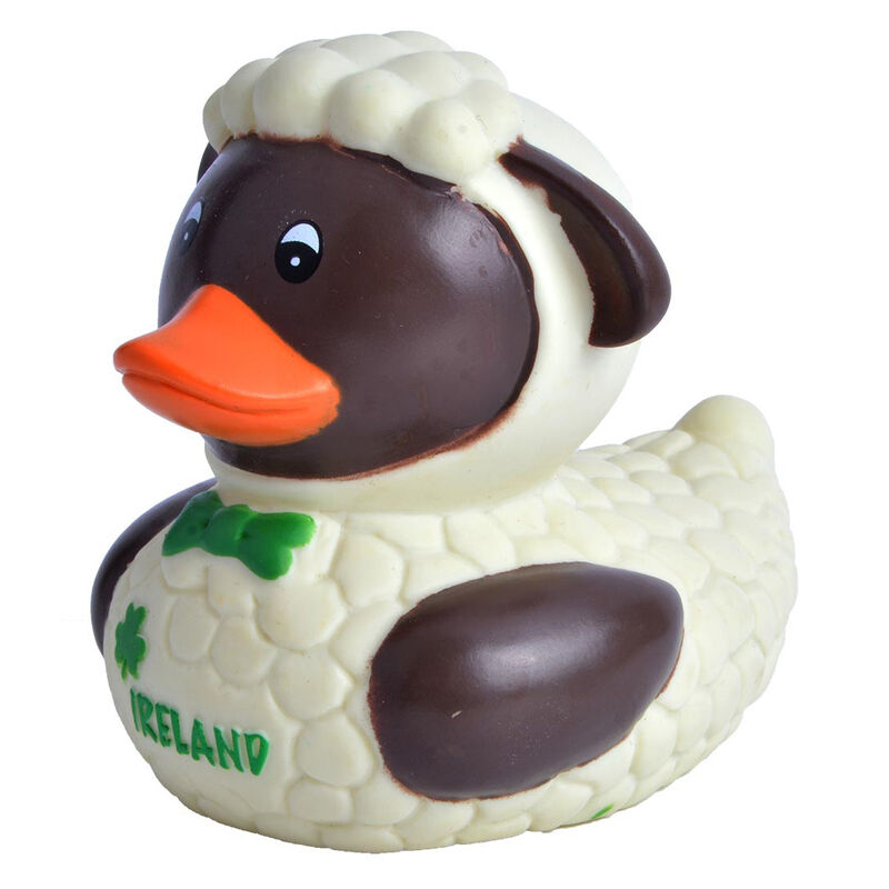 Irish Rubber Duck With Sheep Design And Green Bow Tie And Ireland Text