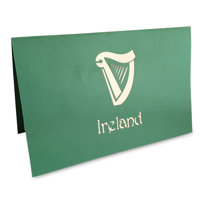 Pop-Up Card with Irish Landmarks and Icons Design and Ireland Text