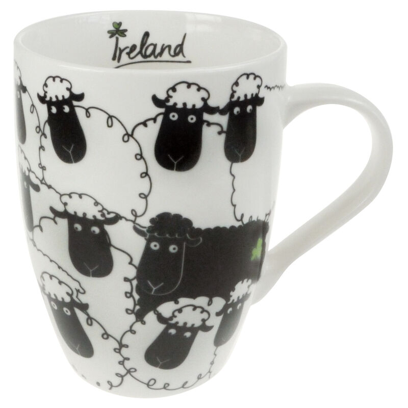 Ceramic Mug With Black Sheep Print