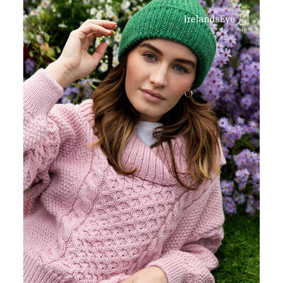 IrelandsEye Knitwear Zinnia Chunky Knitted Hat, Green Marl Colour