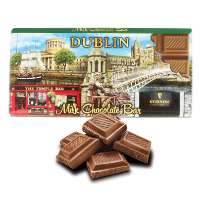 Dublin Famous Landmarks Montage Designed Irish Milk Chocolate  100G