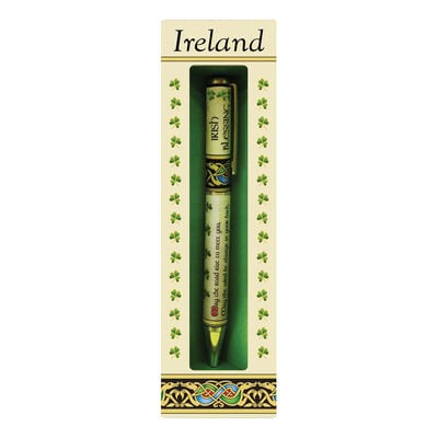 Irish Blessing Designed  Pen With Celtic And Shamrock Design