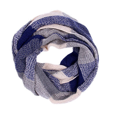 Heritage Traditions Basket Weave Lightweight Check Snood, Blue & Grey Colour