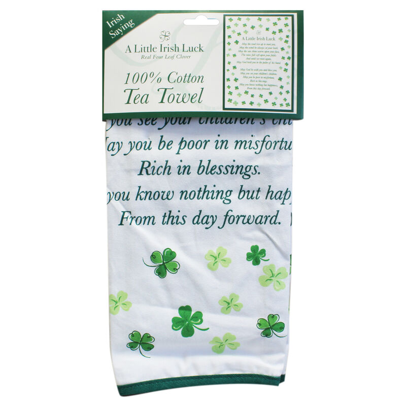 Four Leaf Clover Single Irish Luck T Towel