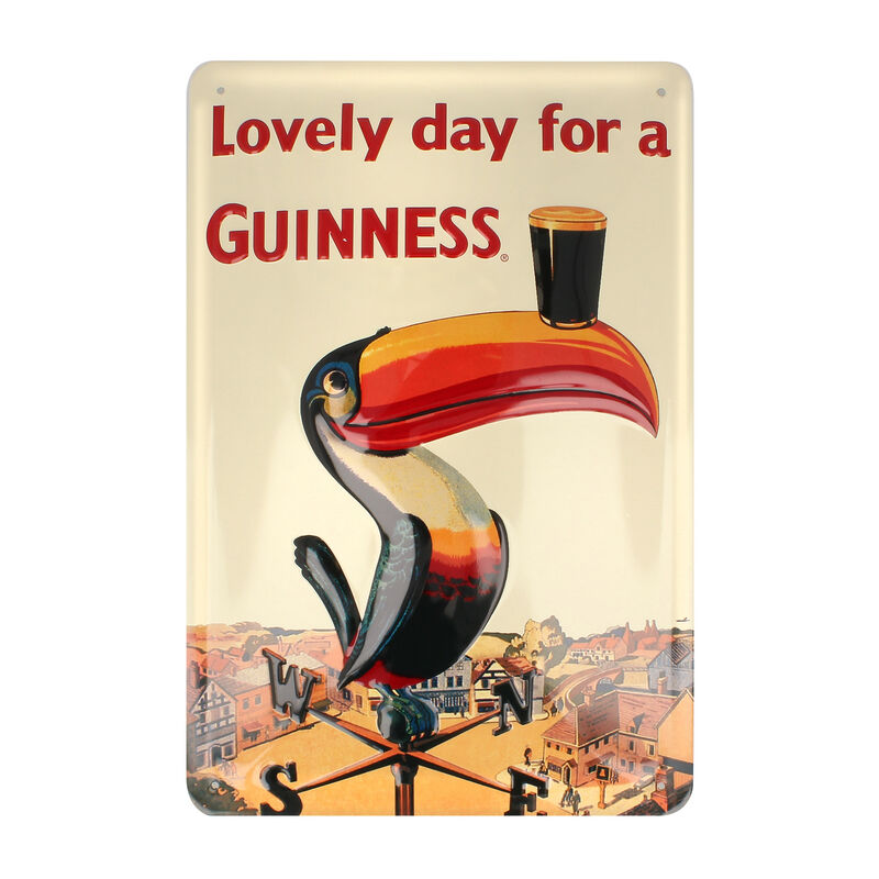 Metal Guinness Sign With Iconic Toucan