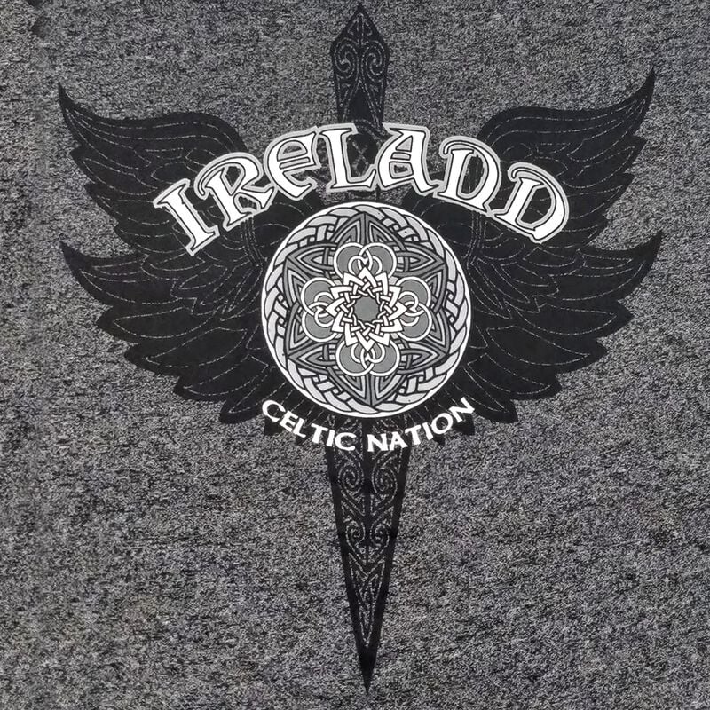 Black Grindle Round Neck T-Shirt With Celtic Nation Dagger Design