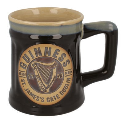 Official Guinness Pottery Beer Mug Tankard 0 5L Black