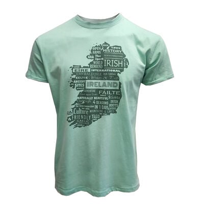 Green Gaeilge Map of Ireland T-Shirt
