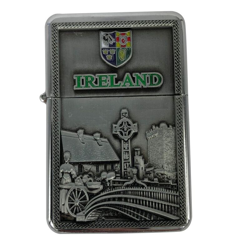 Ireland Designed Metal Oil Lighter With 4 Provence's Of Ireland Badge