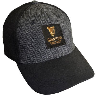 Black Guinness Embossed Tweed Baseball Cap