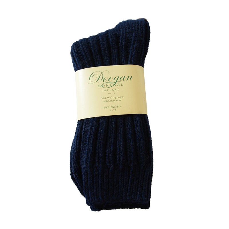 Doogan Donegal 100% Pure Wool Irish Walking Socks  Navy Colour