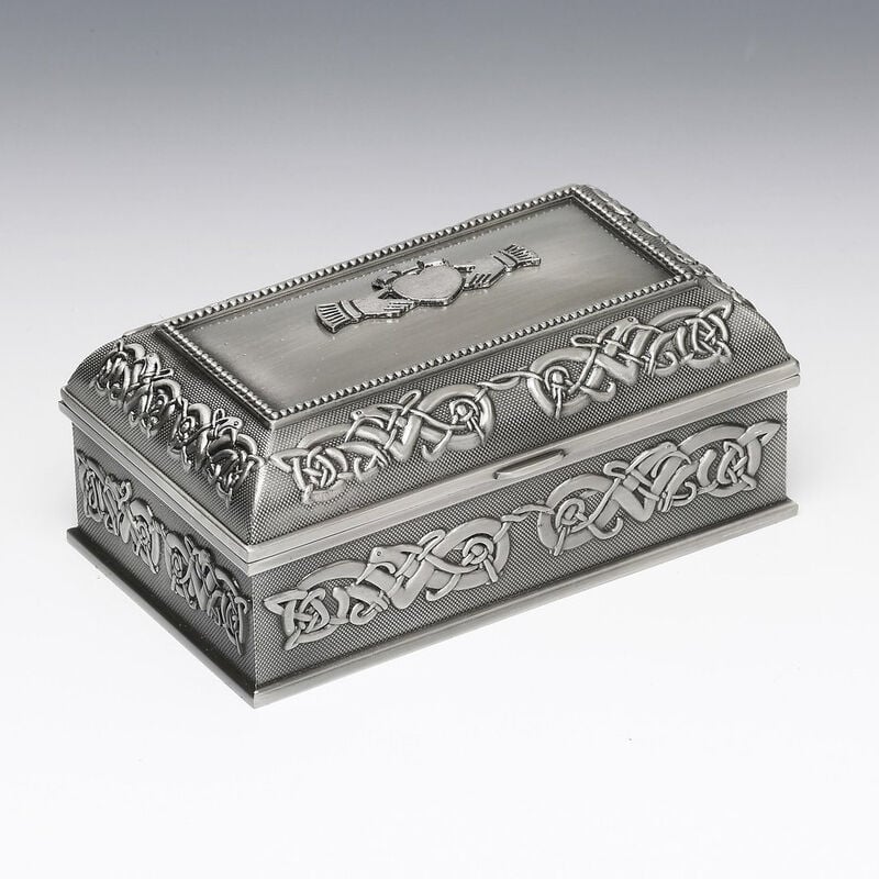 Mullingar Pewter Ring Box With Celtic Pattern - Small Size