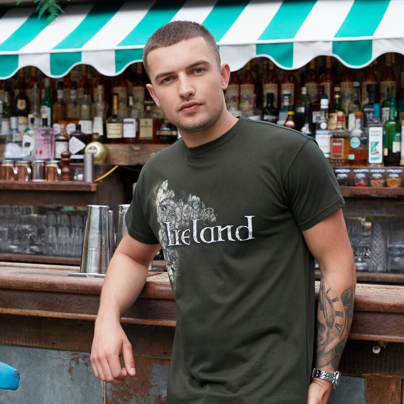 Bottle Green Ireland Celtic Designed T-Shirt