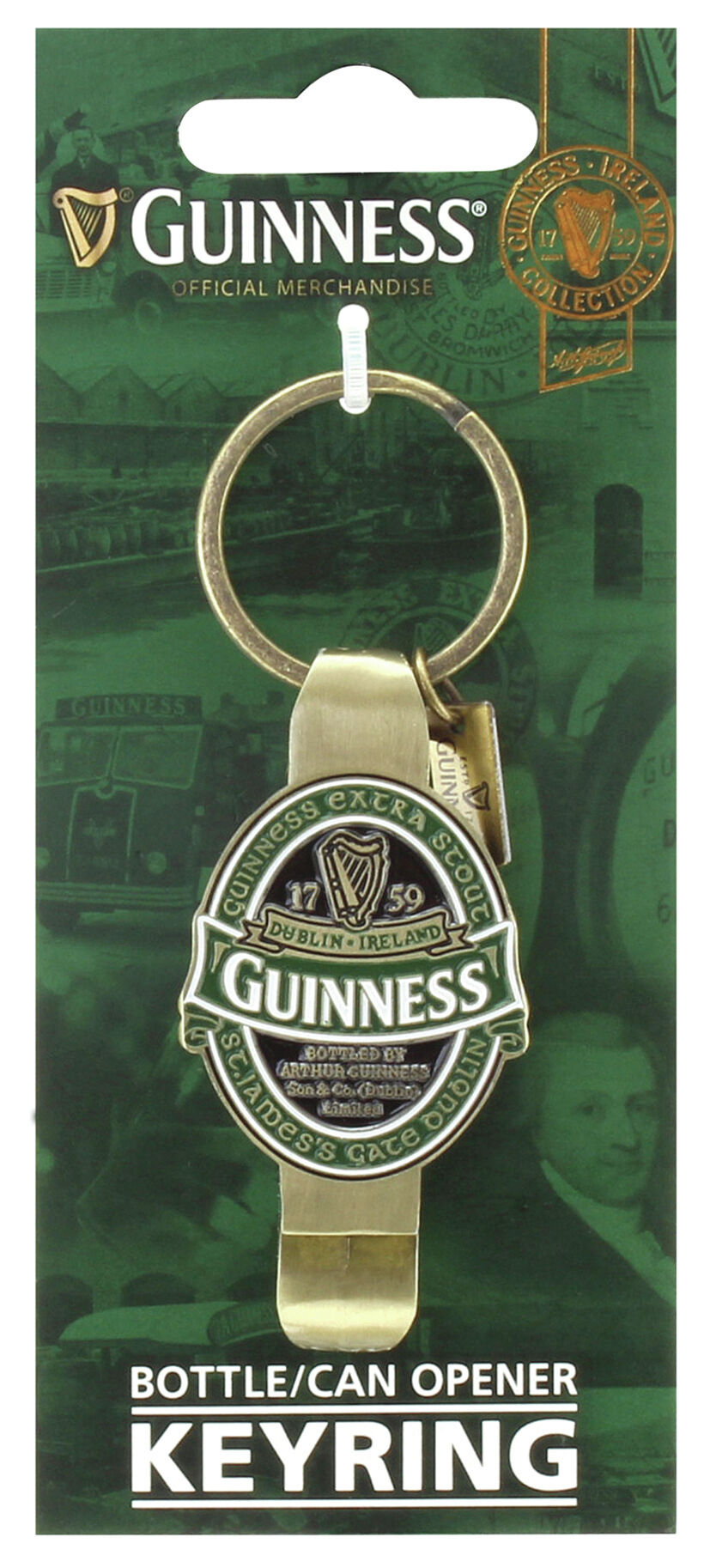 Guinness Keyring with Harp Bottle and Label  charms sg 5643 