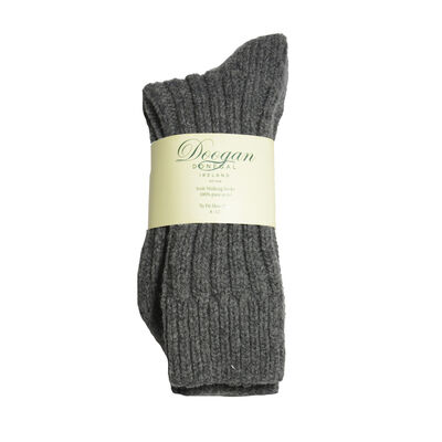 Doogan Donegal 100% Pure Wool Irish Walking Socks, Dark Grey Colour