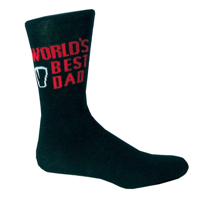 Guinness Socks with Best Dad Text with Red Trim  Black Colour