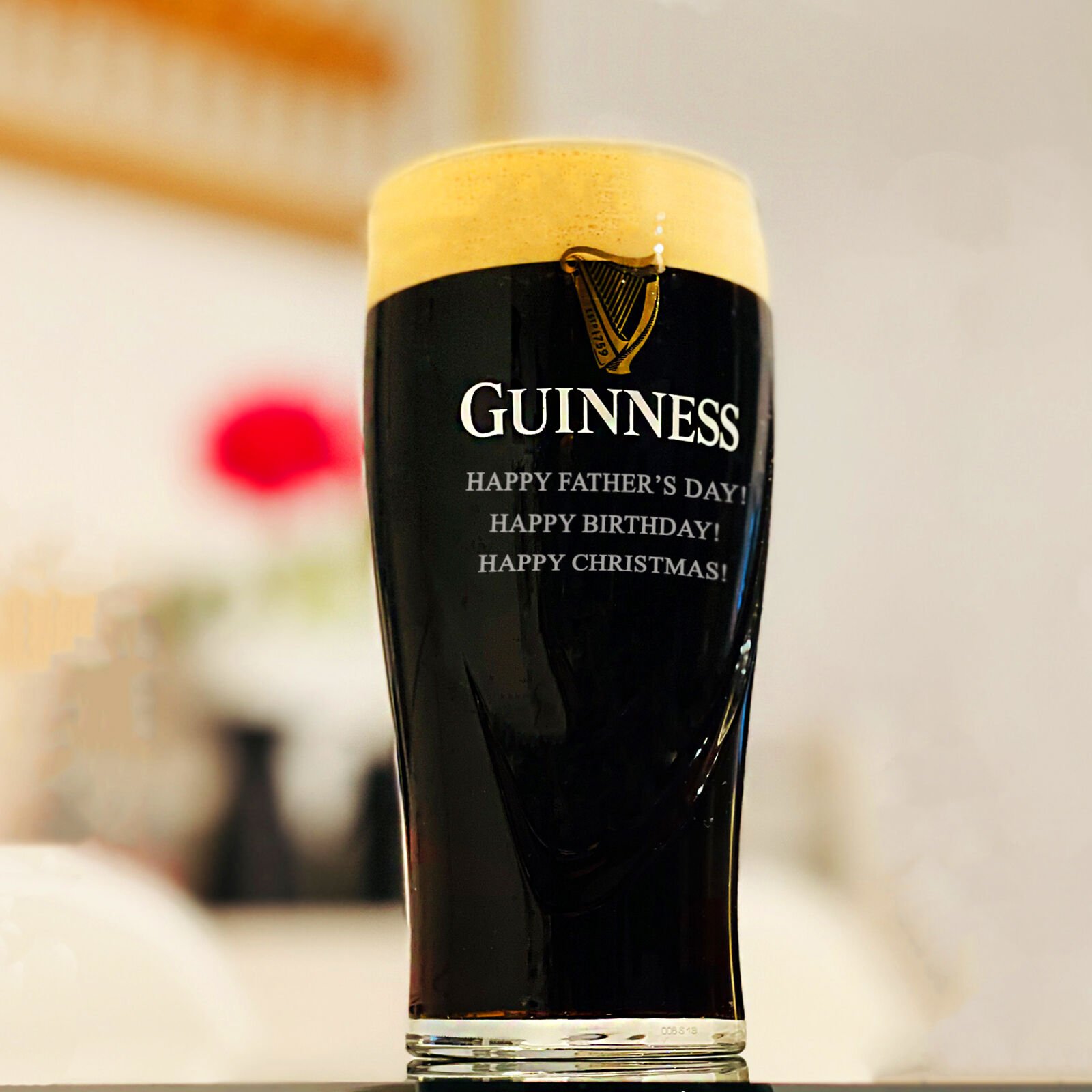 Details about  / Guinness Beer Stout Glass New in Box Embossed Harp Logo