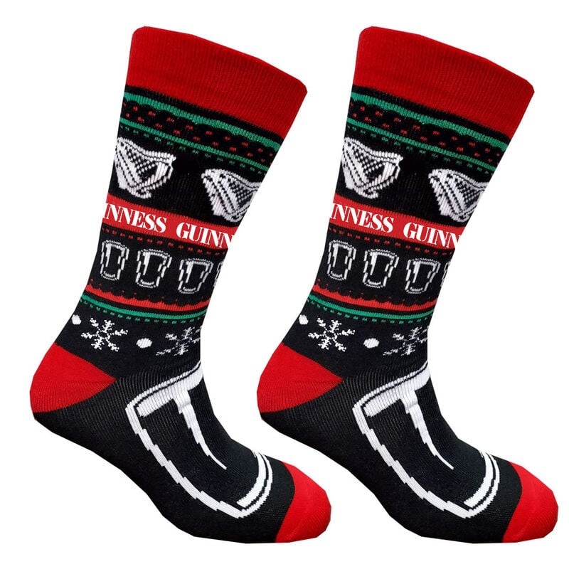 Official Guinness Gift of Christmas Novelty Socks, Black Colour