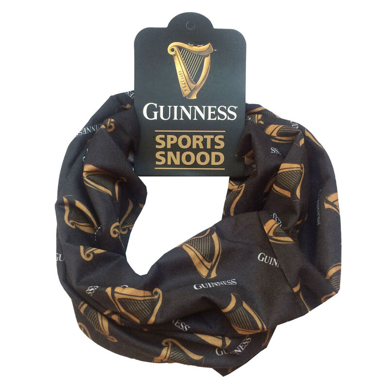 Guinness Sports Snood With Gold Harp Print  Black Colour