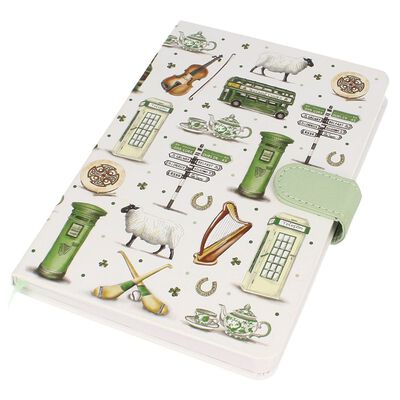 Impressions Of Ireland White And Green A5 Notebook With Irish Scenes Design
