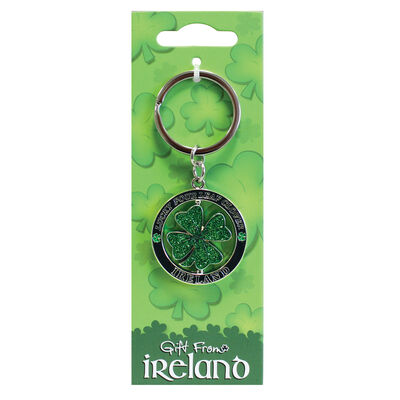 Lucky Irish Clover Spinner Keychain