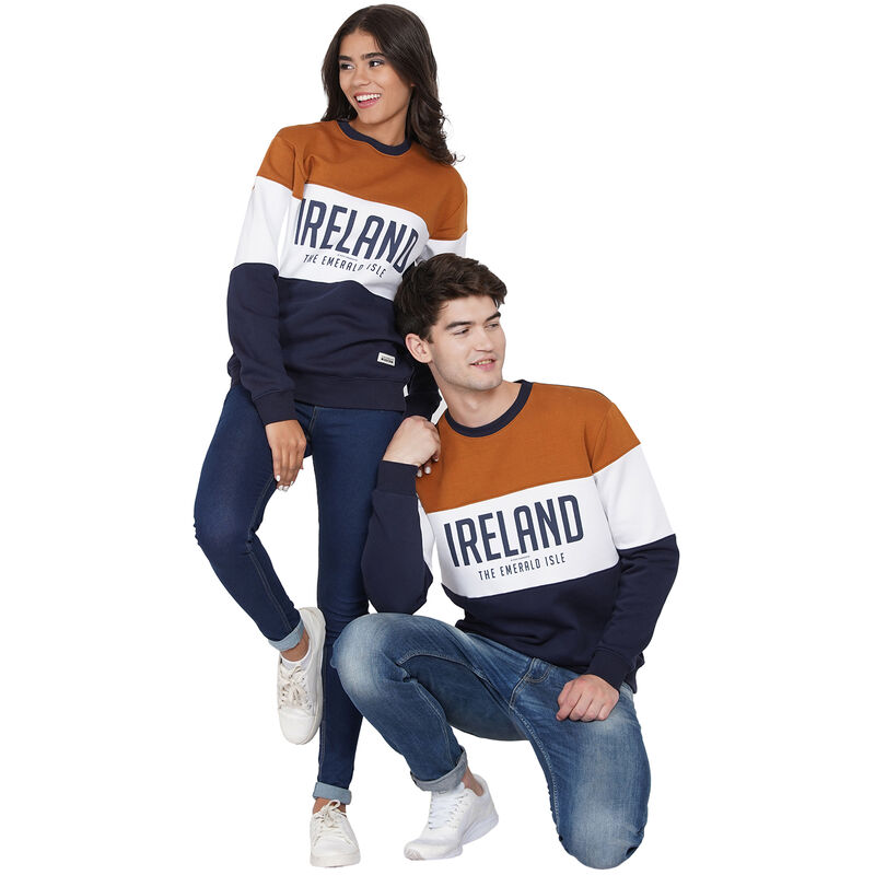 Ireland Colorblock Unisex  Sweater Camel/White/Navy