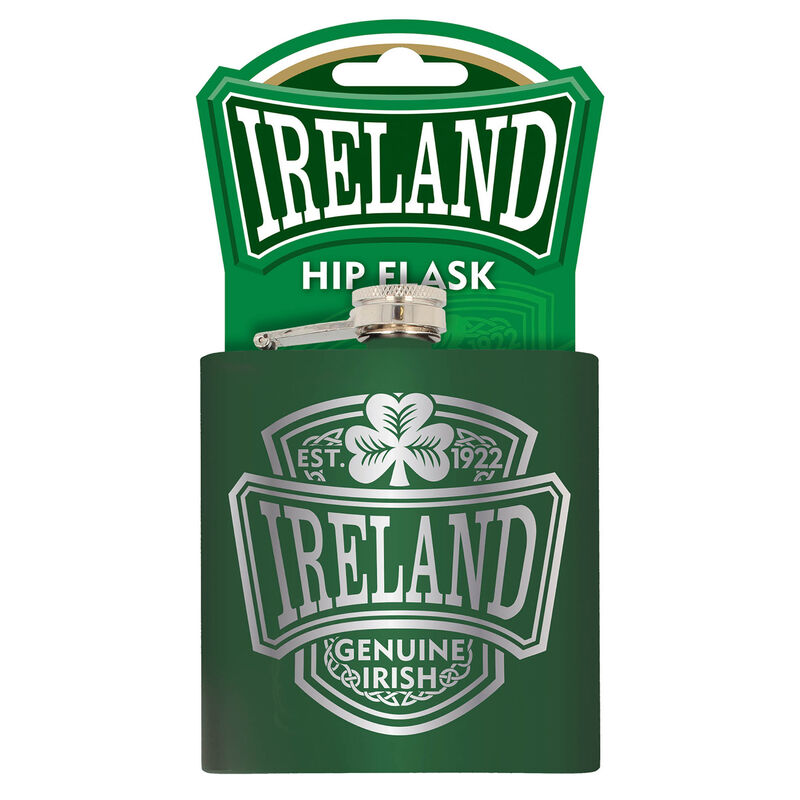 Ireland College 6oz Stainless Steel Green Hip Flask