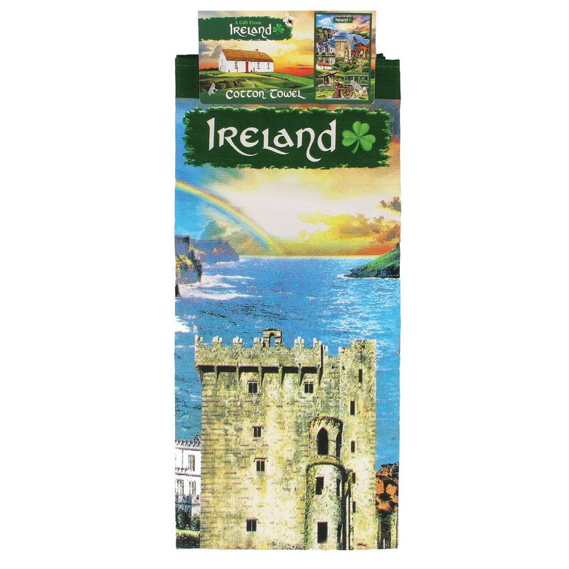 Ireland Montage Cotton T-Towel With Famous Ireland Landmark Design