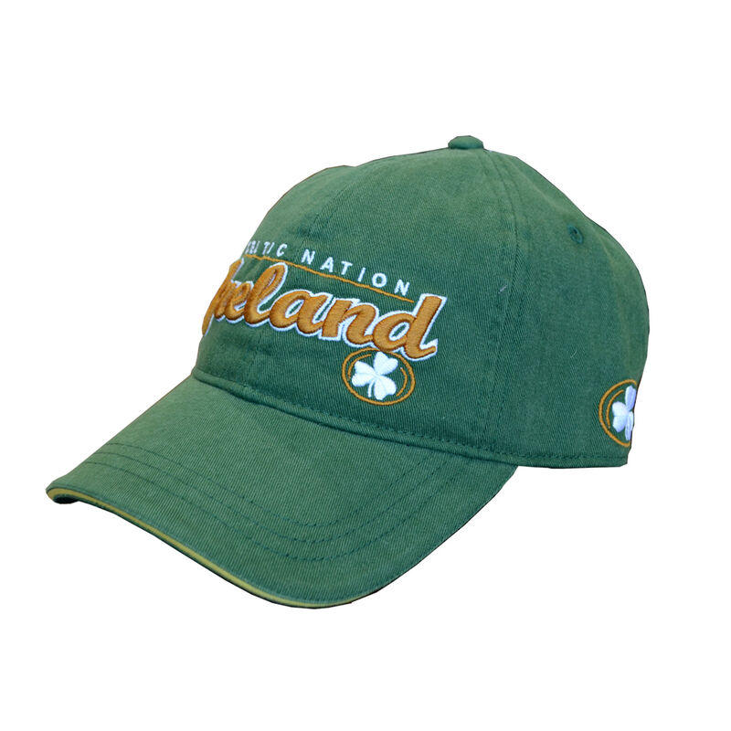 Celtic Nation Baseball Cap with Ireland Lettering  Green Colour
