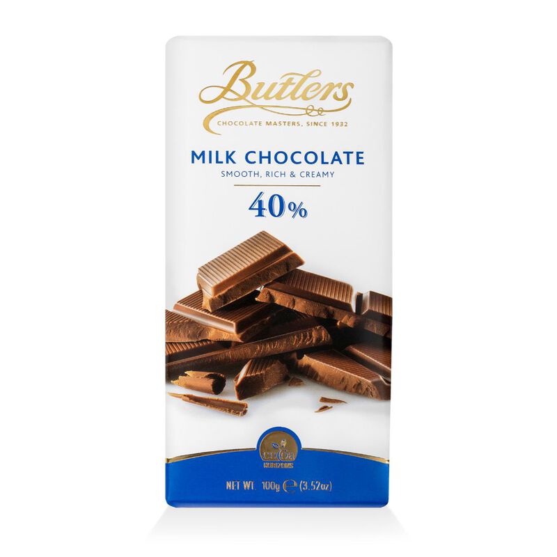 Butlers Smooth  Rich and Creamy 40% Milk Chocolate Bar  100G