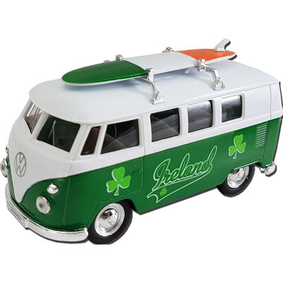1963 Volkswagen T1 Model Bus with Ireland Design and a Surfboard on the Roof