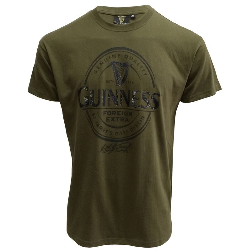 Guinness T-Shirt With Foreign Extra Label In Silver  Khaki Colour