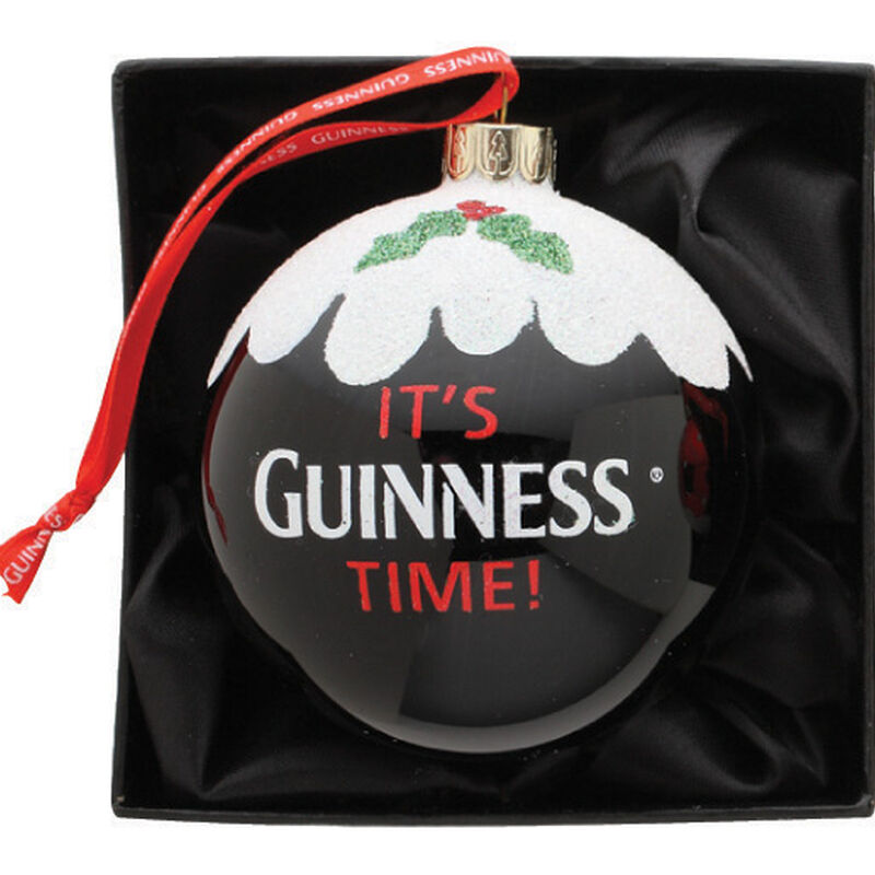 Guinness Bauble - Plastic With A Snow White Top With Its Guinness Time Text