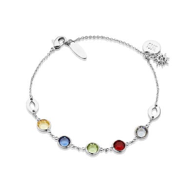 Silver Plated Amy Huberman Newbridge Silverware Bracelet with Multi Coloured Stones