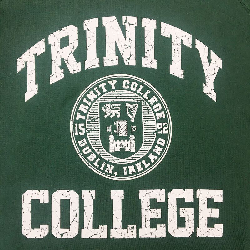 Trinity College Shirt With Trinity College Sign And Seal  Bottle Green Colour