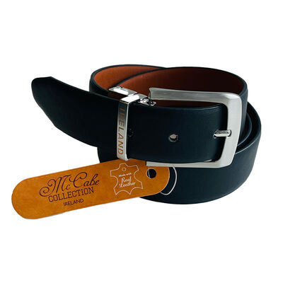 McCabe Collection Real Leather Reversible Ireland Belt