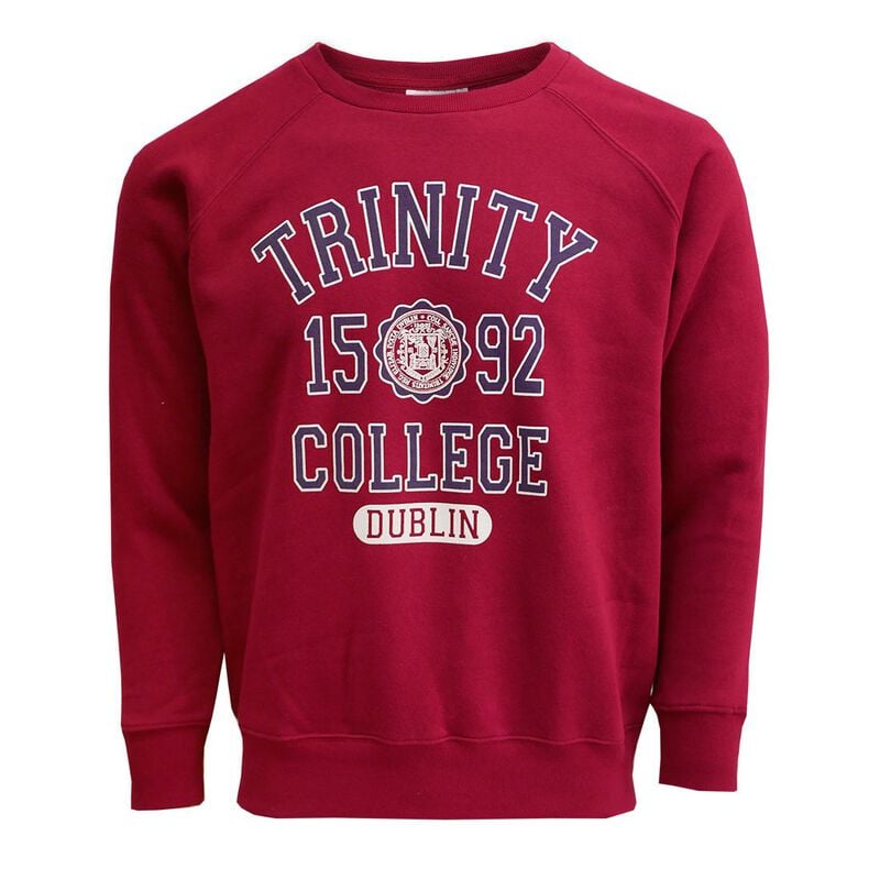 Trinity College Shirt With 1592 Design And College Seal  Burgundy Colour